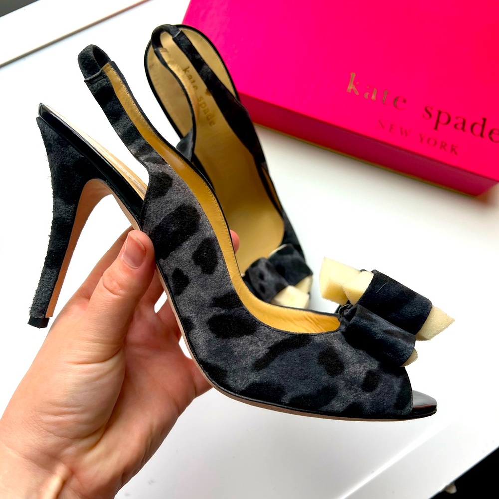 Kate Spade New York
Grey Leopard print, peep toe pumps.  
Size 10. Worn once!